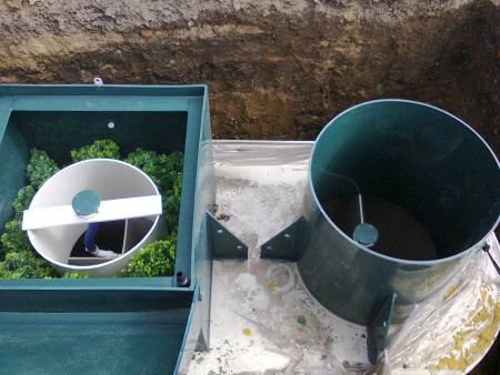 Установленный в котлован септик